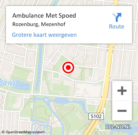 Locatie op kaart van de 112 melding: Ambulance Met Spoed Naar Rozenburg, Mezenhof op 11 mei 2024 22:08