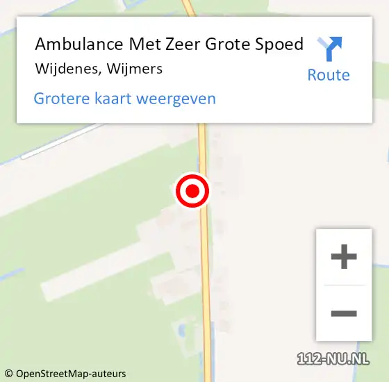 Locatie op kaart van de 112 melding: Ambulance Met Zeer Grote Spoed Naar Wijdenes, Wijmers op 11 mei 2024 22:56