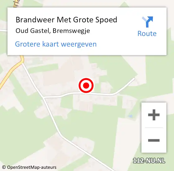 Locatie op kaart van de 112 melding: Brandweer Met Grote Spoed Naar Oud Gastel, Bremswegje op 11 mei 2024 22:59