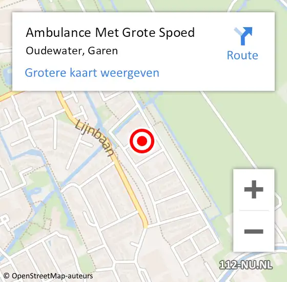 Locatie op kaart van de 112 melding: Ambulance Met Grote Spoed Naar Oudewater, Garen op 11 mei 2024 23:58