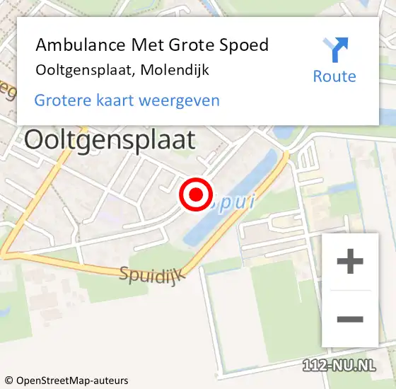 Locatie op kaart van de 112 melding: Ambulance Met Grote Spoed Naar Ooltgensplaat, Molendijk op 12 mei 2024 00:12