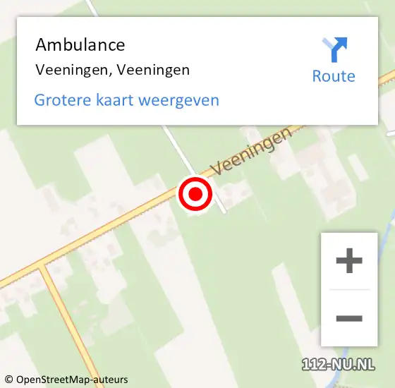 Locatie op kaart van de 112 melding: Ambulance Veeningen, Veeningen op 12 mei 2024 01:26