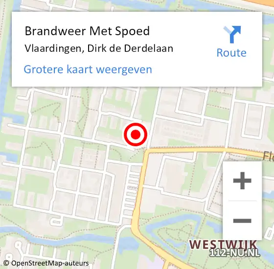 Locatie op kaart van de 112 melding: Brandweer Met Spoed Naar Vlaardingen, Dirk de Derdelaan op 12 mei 2024 01:38