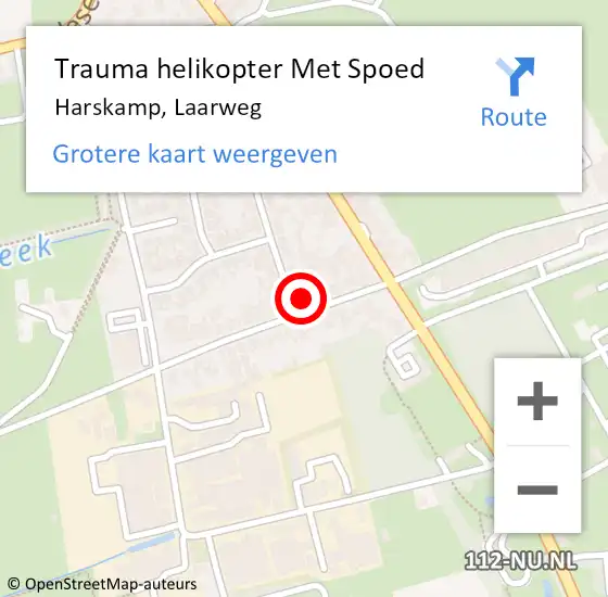 Locatie op kaart van de 112 melding: Trauma helikopter Met Spoed Naar Harskamp, Laarweg op 12 mei 2024 03:09