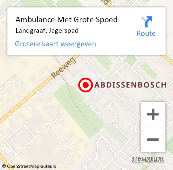 Locatie op kaart van de 112 melding: Ambulance Met Grote Spoed Naar Landgraaf, Jagerspad op 5 oktober 2014 15:29