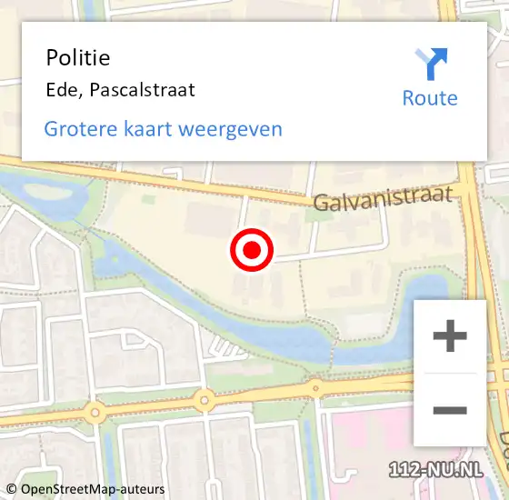 Locatie op kaart van de 112 melding: Politie Ede, Pascalstraat op 12 mei 2024 03:38