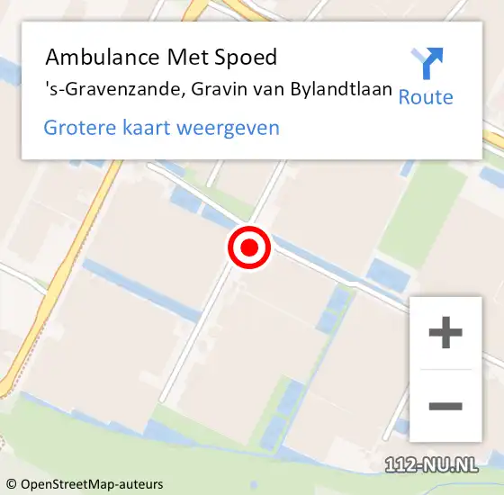 Locatie op kaart van de 112 melding: Ambulance Met Spoed Naar 's-Gravenzande, Gravin van Bylandtlaan op 12 mei 2024 03:59