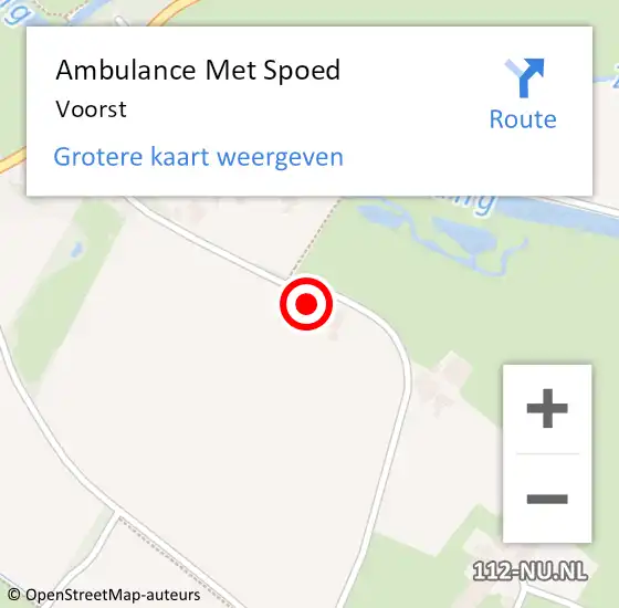 Locatie op kaart van de 112 melding: Ambulance Met Spoed Naar Voorst op 12 mei 2024 04:30