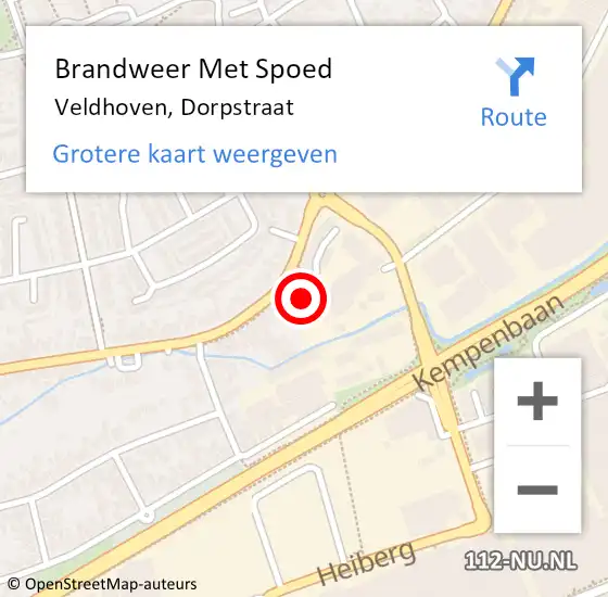 Locatie op kaart van de 112 melding: Brandweer Met Spoed Naar Veldhoven, Dorpstraat op 12 mei 2024 05:13
