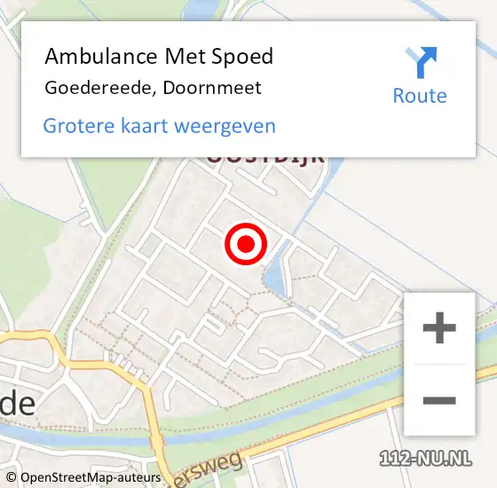 Locatie op kaart van de 112 melding: Ambulance Met Spoed Naar Goedereede, Doornmeet op 12 mei 2024 05:36