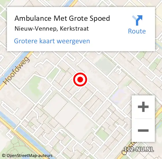 Locatie op kaart van de 112 melding: Ambulance Met Grote Spoed Naar Nieuw-Vennep, Kerkstraat op 12 mei 2024 05:40