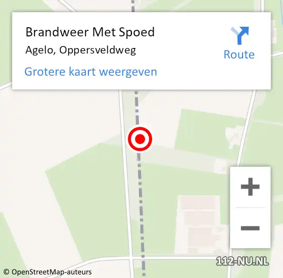 Locatie op kaart van de 112 melding: Brandweer Met Spoed Naar Agelo, Oppersveldweg op 12 mei 2024 06:59