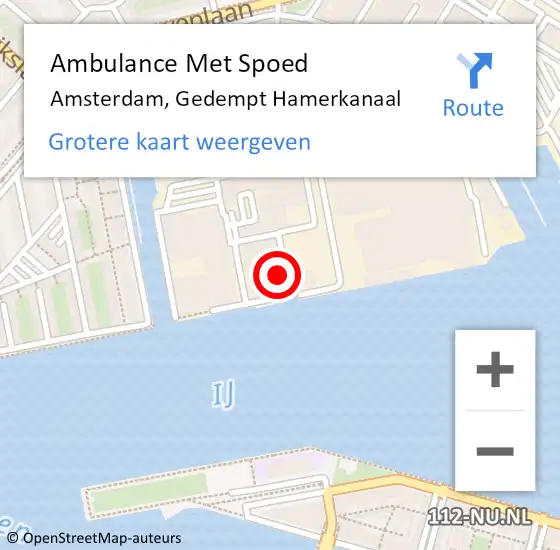 Locatie op kaart van de 112 melding: Ambulance Met Spoed Naar Amsterdam, Gedempt Hamerkanaal op 12 mei 2024 07:18