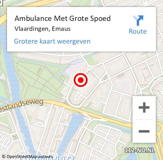 Locatie op kaart van de 112 melding: Ambulance Met Grote Spoed Naar Vlaardingen, Emaus op 12 mei 2024 07:32