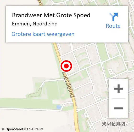 Locatie op kaart van de 112 melding: Brandweer Met Grote Spoed Naar Emmen, Noordeind op 12 mei 2024 07:49