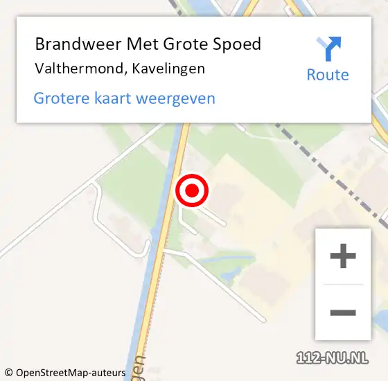 Locatie op kaart van de 112 melding: Brandweer Met Grote Spoed Naar Valthermond, Kavelingen op 12 mei 2024 08:30
