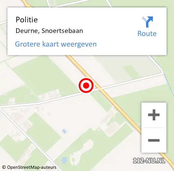 Locatie op kaart van de 112 melding: Politie Deurne, Snoertsebaan op 12 mei 2024 08:37