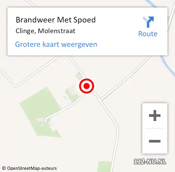 Locatie op kaart van de 112 melding: Brandweer Met Spoed Naar Clinge, Molenstraat op 12 mei 2024 09:24