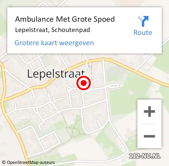 Locatie op kaart van de 112 melding: Ambulance Met Grote Spoed Naar Lepelstraat, Schoutenpad op 5 oktober 2014 15:48