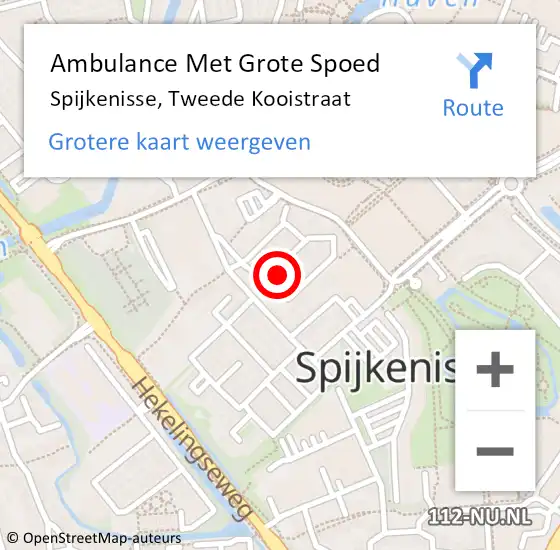 Locatie op kaart van de 112 melding: Ambulance Met Grote Spoed Naar Spijkenisse, Tweede Kooistraat op 12 mei 2024 09:59