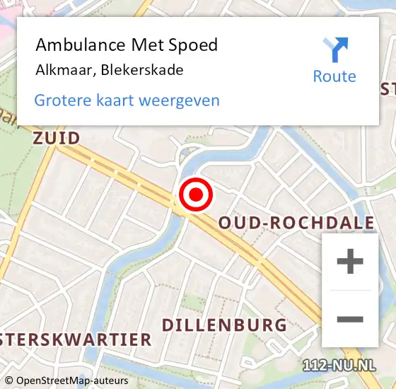 Locatie op kaart van de 112 melding: Ambulance Met Spoed Naar Alkmaar, Blekerskade op 12 mei 2024 10:20