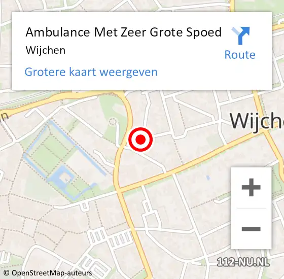 Locatie op kaart van de 112 melding: Ambulance Met Zeer Grote Spoed Naar Wijchen op 12 mei 2024 10:51