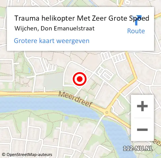 Locatie op kaart van de 112 melding: Trauma helikopter Met Zeer Grote Spoed Naar Wijchen, Don Emanuelstraat op 12 mei 2024 10:54