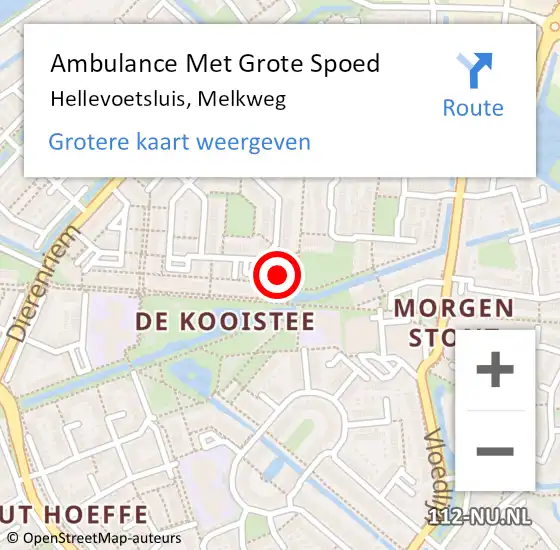 Locatie op kaart van de 112 melding: Ambulance Met Grote Spoed Naar Hellevoetsluis, Melkweg op 12 mei 2024 11:06