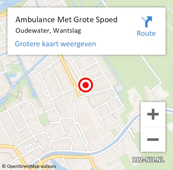 Locatie op kaart van de 112 melding: Ambulance Met Grote Spoed Naar Oudewater, Wantslag op 5 oktober 2014 16:01