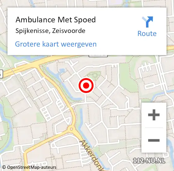 Locatie op kaart van de 112 melding: Ambulance Met Spoed Naar Spijkenisse, Zeisvoorde op 12 mei 2024 11:30