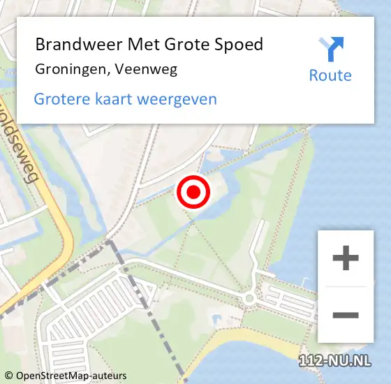 Locatie op kaart van de 112 melding: Brandweer Met Grote Spoed Naar Groningen, Veenweg op 12 mei 2024 11:38