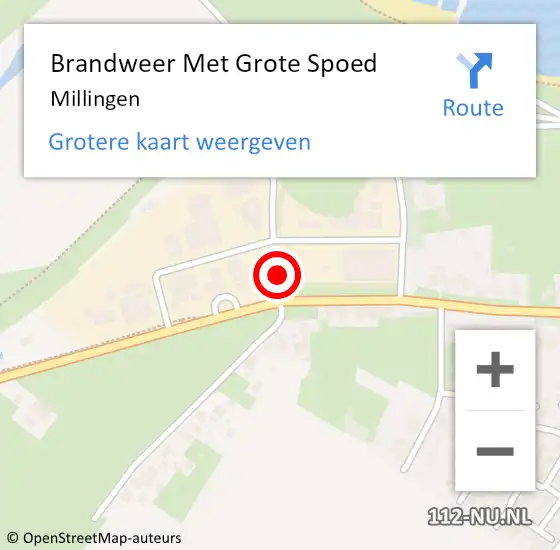 Locatie op kaart van de 112 melding: Brandweer Met Grote Spoed Naar Millingen aan de Rijn op 12 mei 2024 12:05