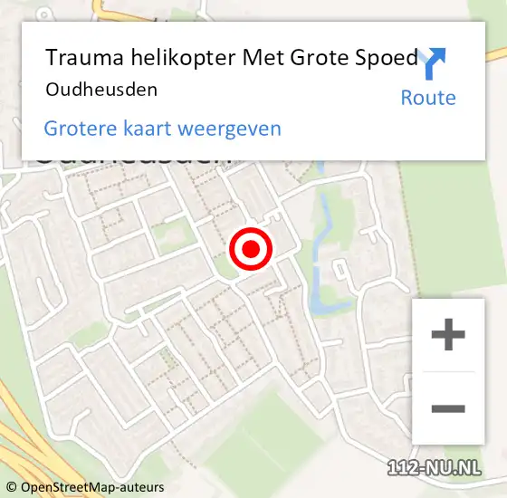 Locatie op kaart van de 112 melding: Trauma helikopter Met Grote Spoed Naar Oudheusden op 12 mei 2024 12:17