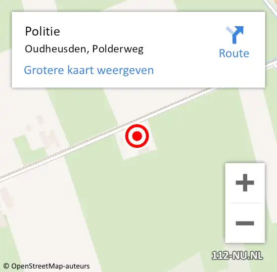 Locatie op kaart van de 112 melding: Politie Oudheusden, Polderweg op 12 mei 2024 12:22