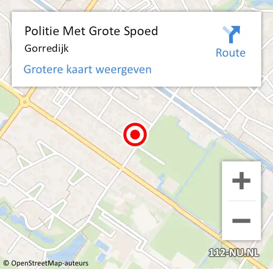 Locatie op kaart van de 112 melding: Politie Met Grote Spoed Naar Gorredijk op 12 mei 2024 12:26
