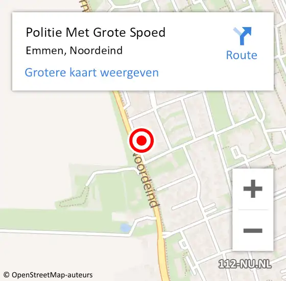 Locatie op kaart van de 112 melding: Politie Met Grote Spoed Naar Emmen, Noordeind op 12 mei 2024 12:31