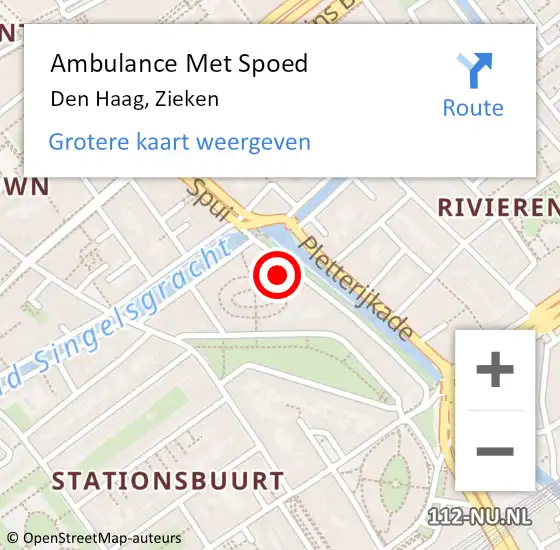 Locatie op kaart van de 112 melding: Ambulance Met Spoed Naar Den Haag, Zieken op 12 mei 2024 12:35