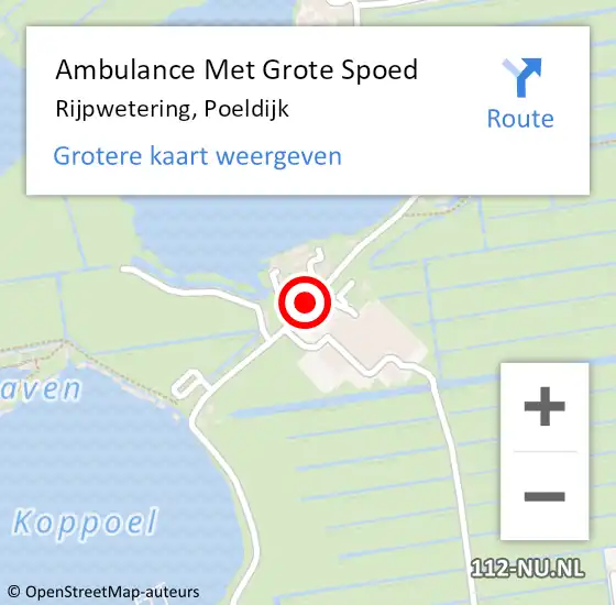 Locatie op kaart van de 112 melding: Ambulance Met Grote Spoed Naar Rijpwetering, Poeldijk op 12 mei 2024 12:48