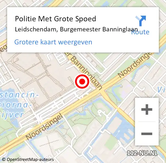 Locatie op kaart van de 112 melding: Politie Met Grote Spoed Naar Leidschendam, Burgemeester Banninglaan op 12 mei 2024 12:56