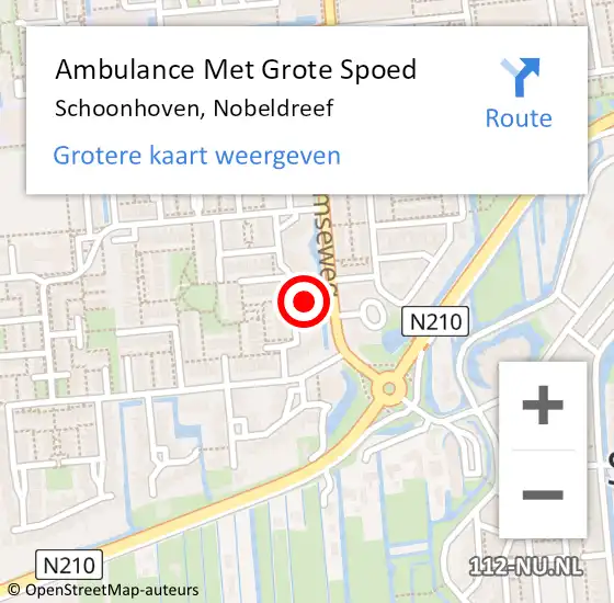 Locatie op kaart van de 112 melding: Ambulance Met Grote Spoed Naar Schoonhoven, Nobeldreef op 12 mei 2024 12:59