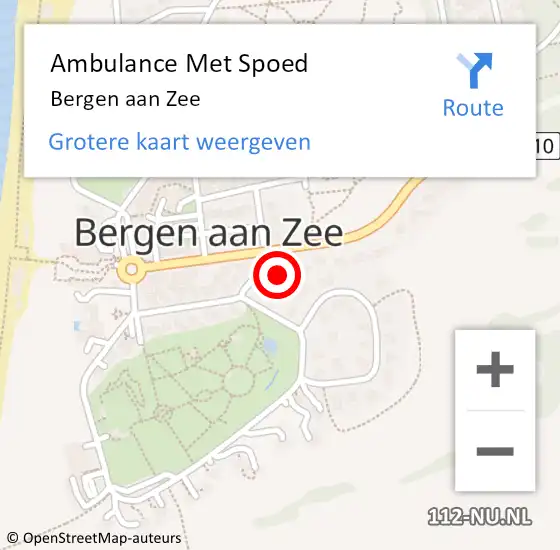 Locatie op kaart van de 112 melding: Ambulance Met Spoed Naar Bergen aan Zee op 12 mei 2024 13:05