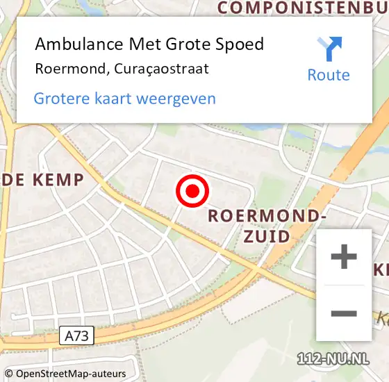 Locatie op kaart van de 112 melding: Ambulance Met Grote Spoed Naar Roermond, Curaçaostraat op 12 mei 2024 13:29