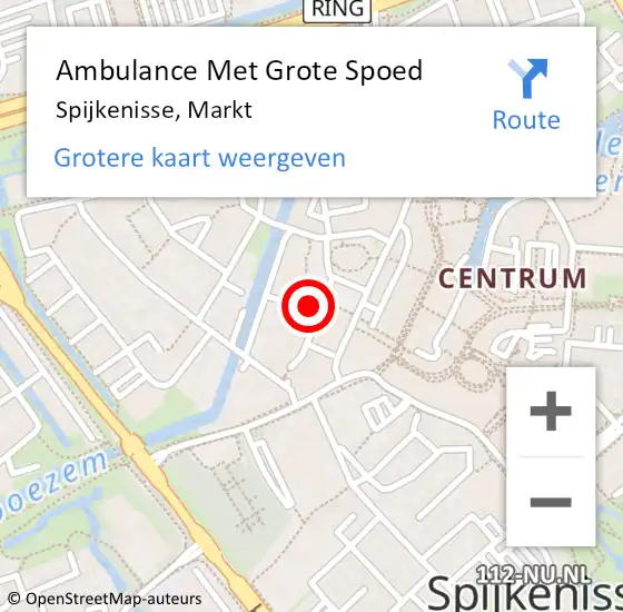 Locatie op kaart van de 112 melding: Ambulance Met Grote Spoed Naar Spijkenisse, Markt op 12 mei 2024 13:42