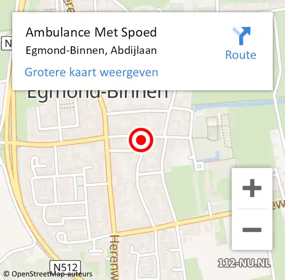 Locatie op kaart van de 112 melding: Ambulance Met Spoed Naar Egmond-Binnen, Abdijlaan op 12 mei 2024 14:28