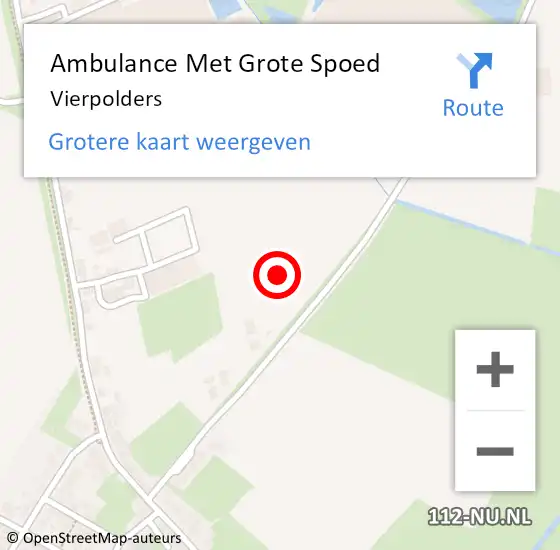 Locatie op kaart van de 112 melding: Ambulance Met Grote Spoed Naar Vierpolders op 12 mei 2024 14:43