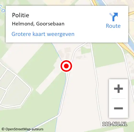 Locatie op kaart van de 112 melding: Politie Helmond, Goorsebaan op 12 mei 2024 15:08