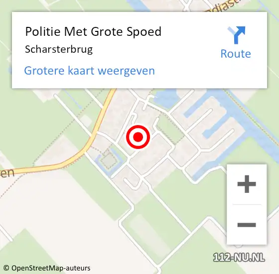 Locatie op kaart van de 112 melding: Politie Met Grote Spoed Naar Scharsterbrug op 12 mei 2024 15:20