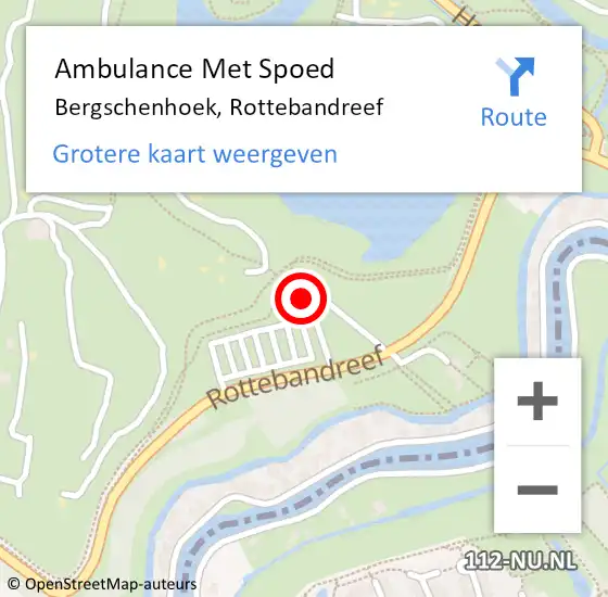 Locatie op kaart van de 112 melding: Ambulance Met Spoed Naar Bergschenhoek, Rottebandreef op 12 mei 2024 15:28