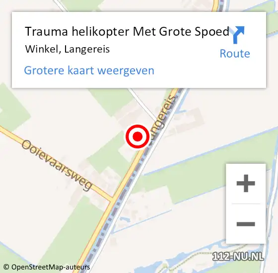Locatie op kaart van de 112 melding: Trauma helikopter Met Grote Spoed Naar Winkel, Langereis op 12 mei 2024 16:21