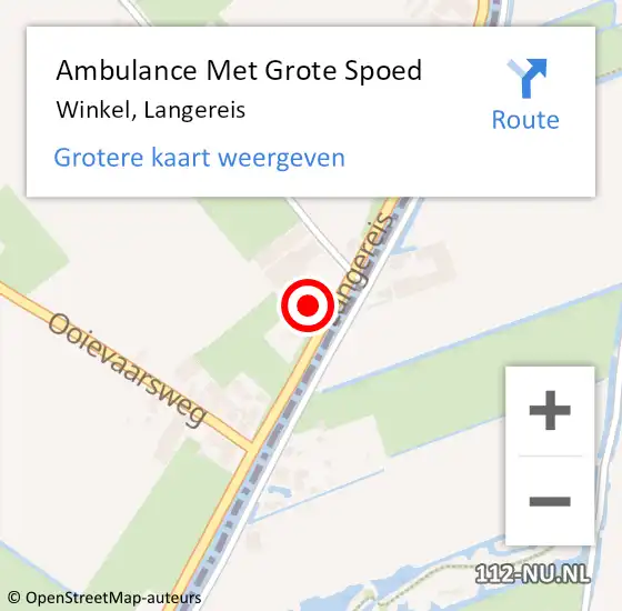 Locatie op kaart van de 112 melding: Ambulance Met Grote Spoed Naar Winkel, Langereis op 12 mei 2024 16:21
